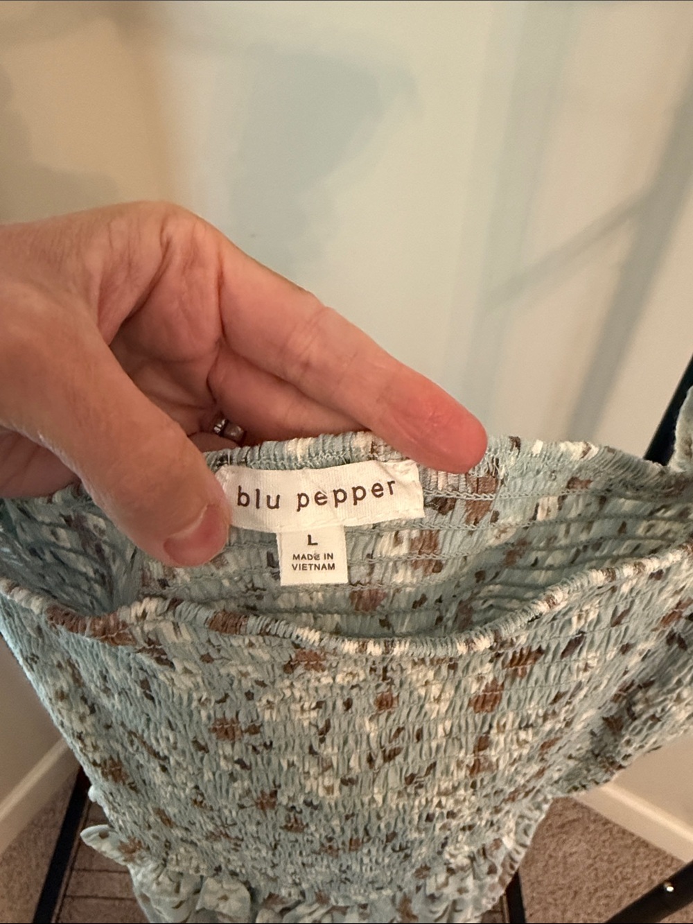 Blu Pepper Light Blue Floral Ruffle Strap Maxi Dress - Picture 2 of 6